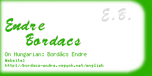 endre bordacs business card