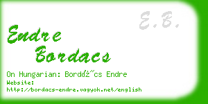 endre bordacs business card